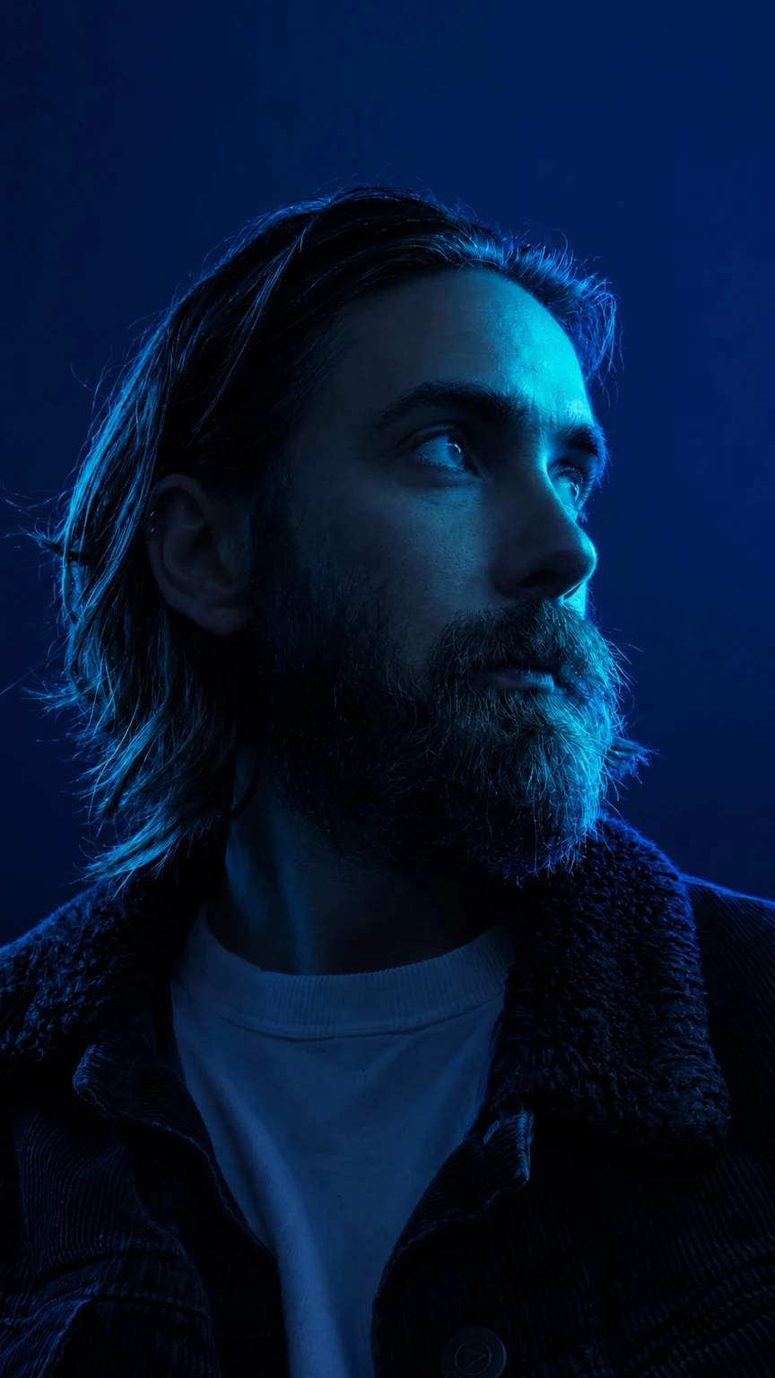 Mert Atakan in a blue-lit portrait