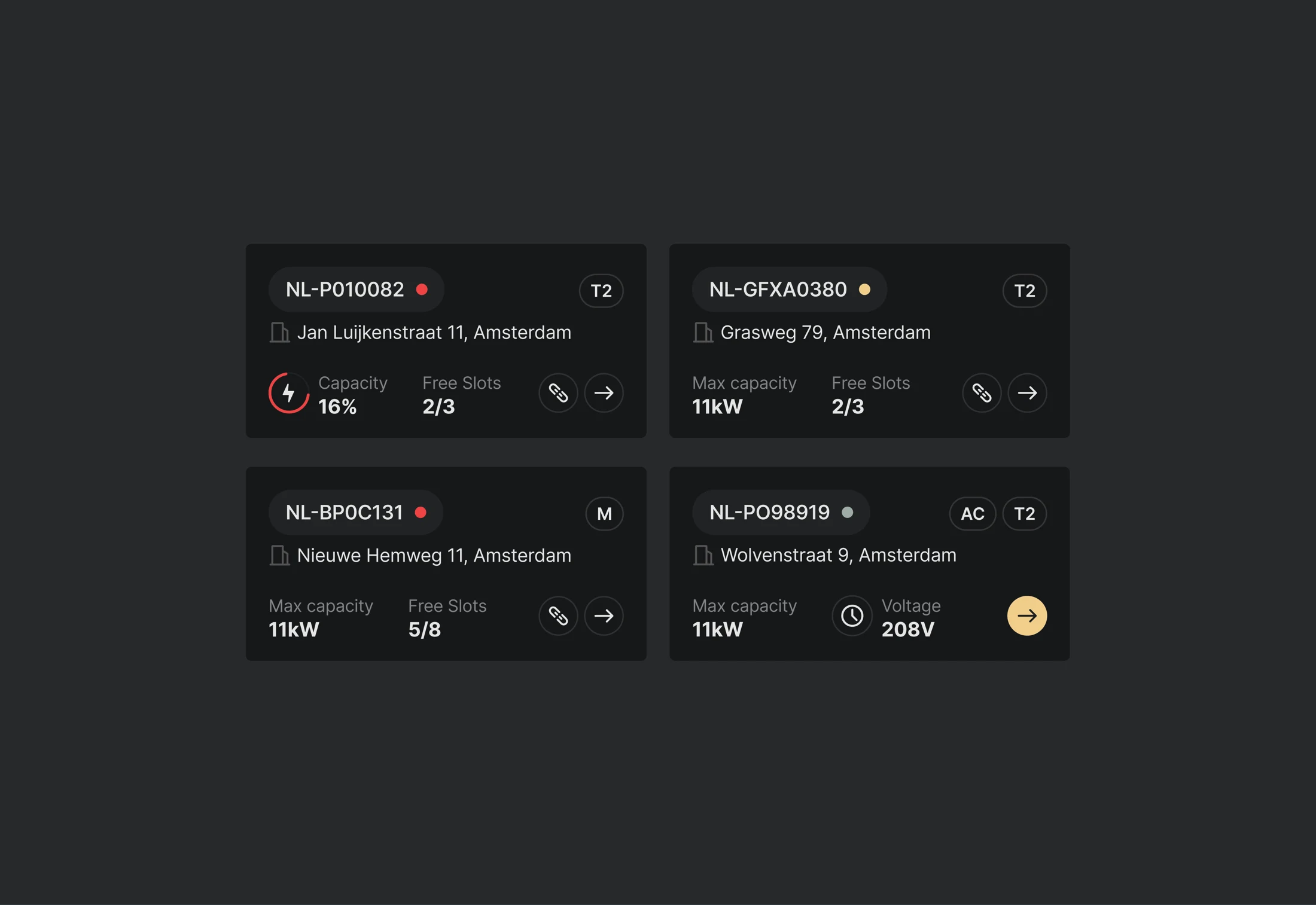 Reusable charging station cards and status indicators